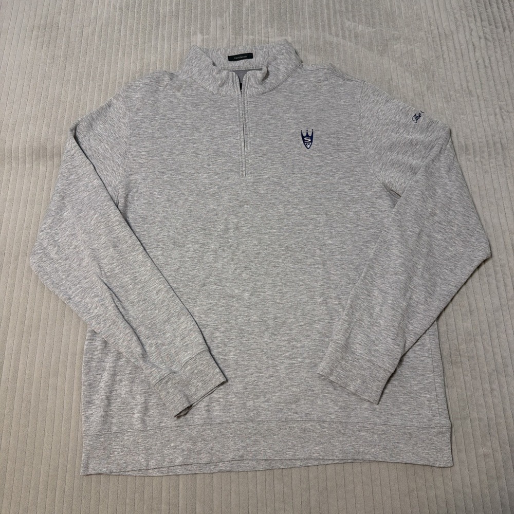 Turtleson Sweater Mens Large Gray 1/4 Zip Golf Tour Performance Pullover XL